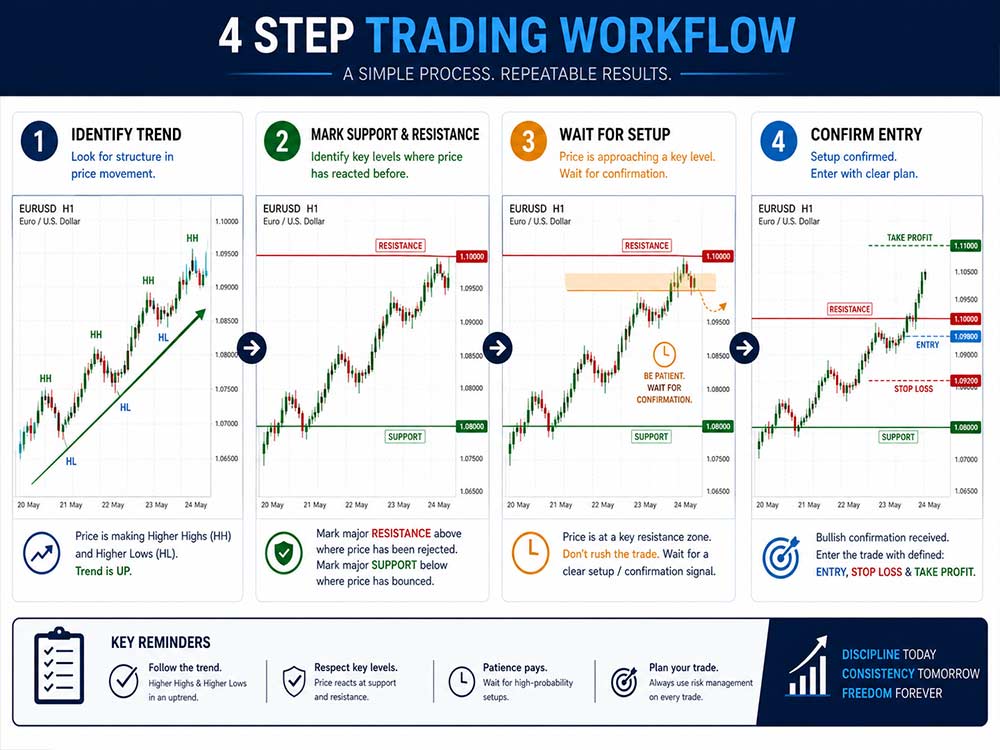 4 Step Trading Workflow